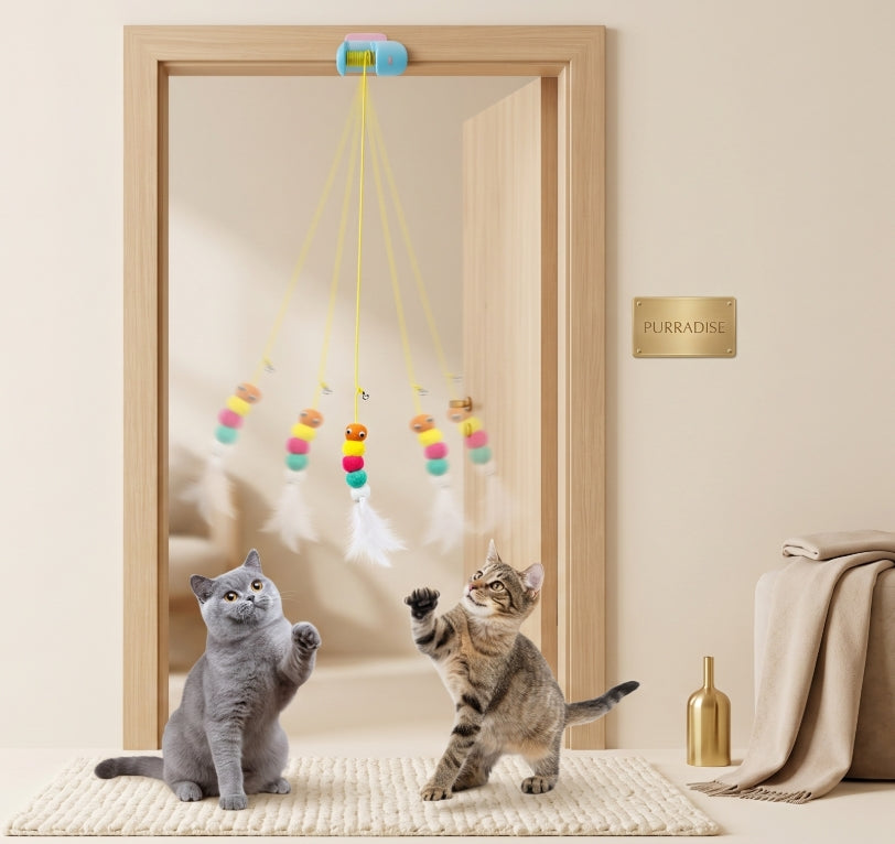 Interactive Hanging Cat Toy – Flying Feather Teaser